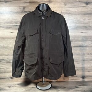 Daniel Cremieux Jacket Brown Nylon Button An Zip Up Mens XL